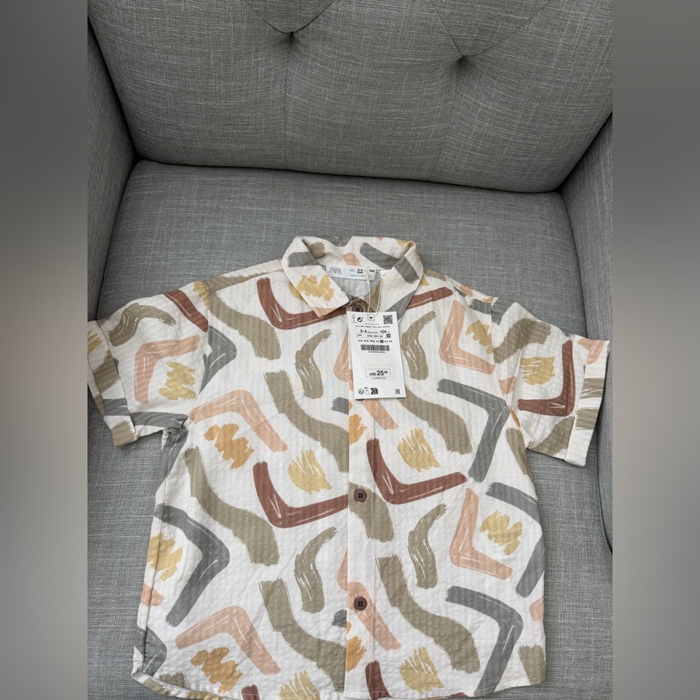 NWT Zara Short Sleeve Shirt 3T